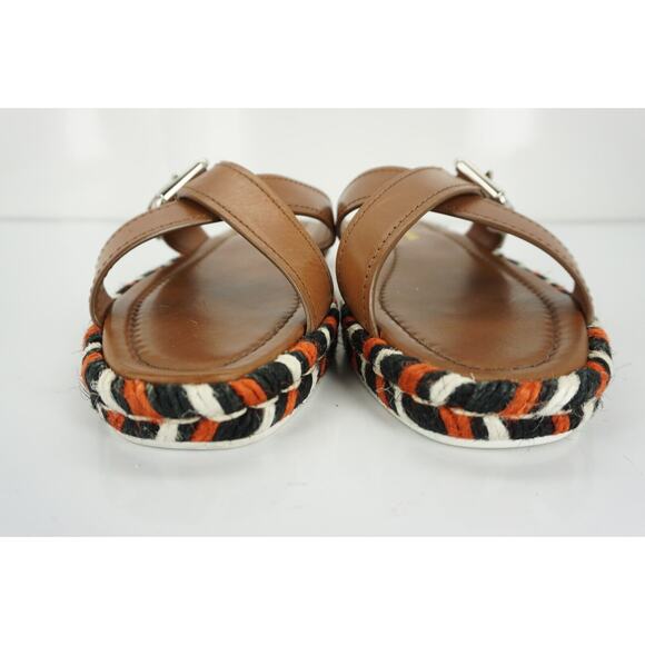 Prada Crisscross Espadrille Slide Sandals logo New brown Womens - Picture 3 of 10